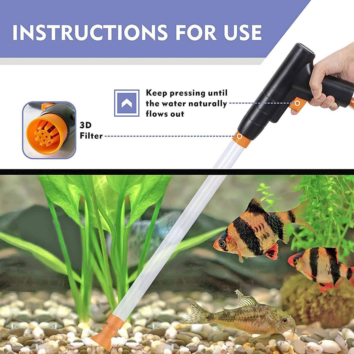 Aquarium Vacuum Gravel Cleaner : Fish Tank Pump Cleaner - SKINMOZ MARKET