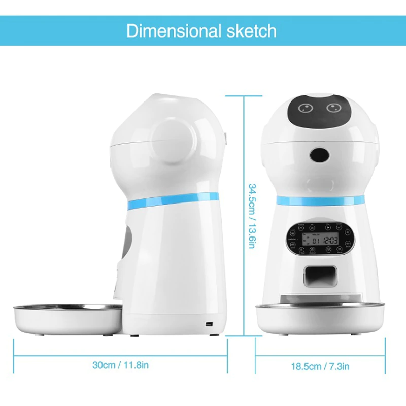 Smart Pet Feeder: 3.5 L Automatic Food Dispenser For Cats Dogs With Tilmer