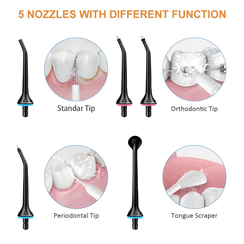 Portable Oral Irrigator - Cordless Water Flosser 5 Modes Dental Teeth Cleaner Rechargeable - SKINMOZ MARKET