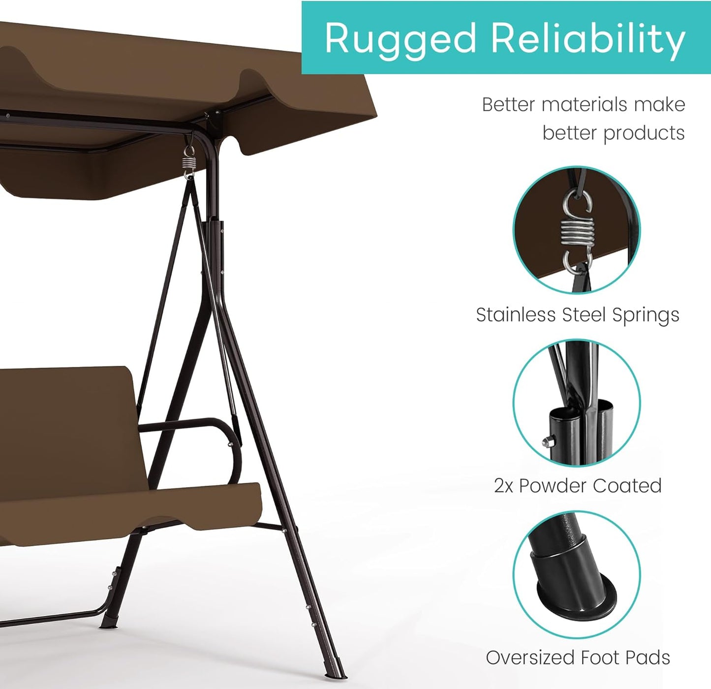 Outdoor Patio Swing Chair 3-Person