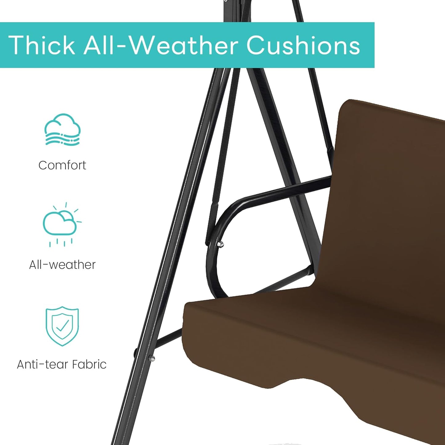 Outdoor Patio Swing Chair 3-Person