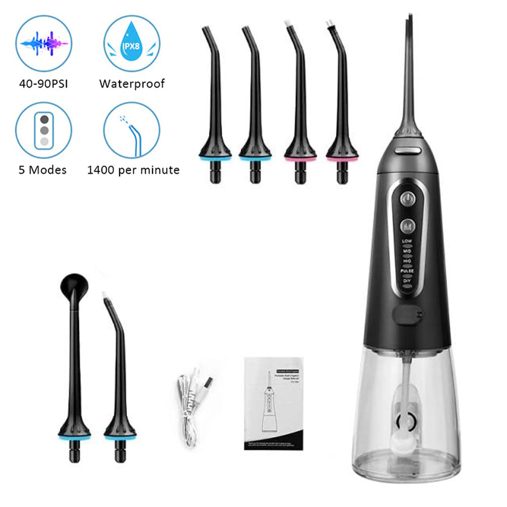 Portable Oral Irrigator - Cordless Water Flosser 5 Modes Dental Teeth Cleaner Rechargeable - SKINMOZ MARKET
