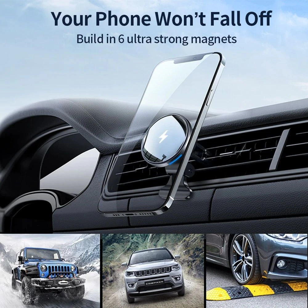 Magnetic Wireless Car Charger - Fast Car Charging Holder - SKINMOZ MARKET