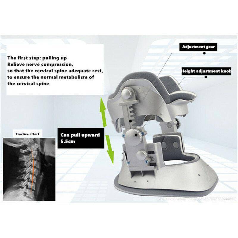 Cervical Neck Traction Device : Neck stretcher Brace Adjustable, Grey - SKINMOZ MARKET
