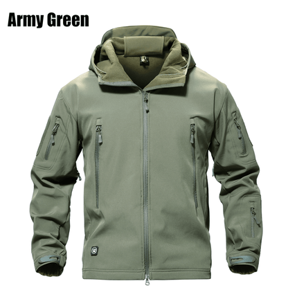 Military Tactical Plain Jacket Waterproof - Military Outdoor And Hiking Soft Shell Hooded Up To 5XL - SKINMOZ MARKET