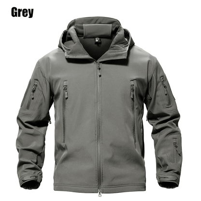 Military Tactical Plain Jacket Waterproof - Military Outdoor And Hiking Soft Shell Hooded Up To 5XL - SKINMOZ MARKET