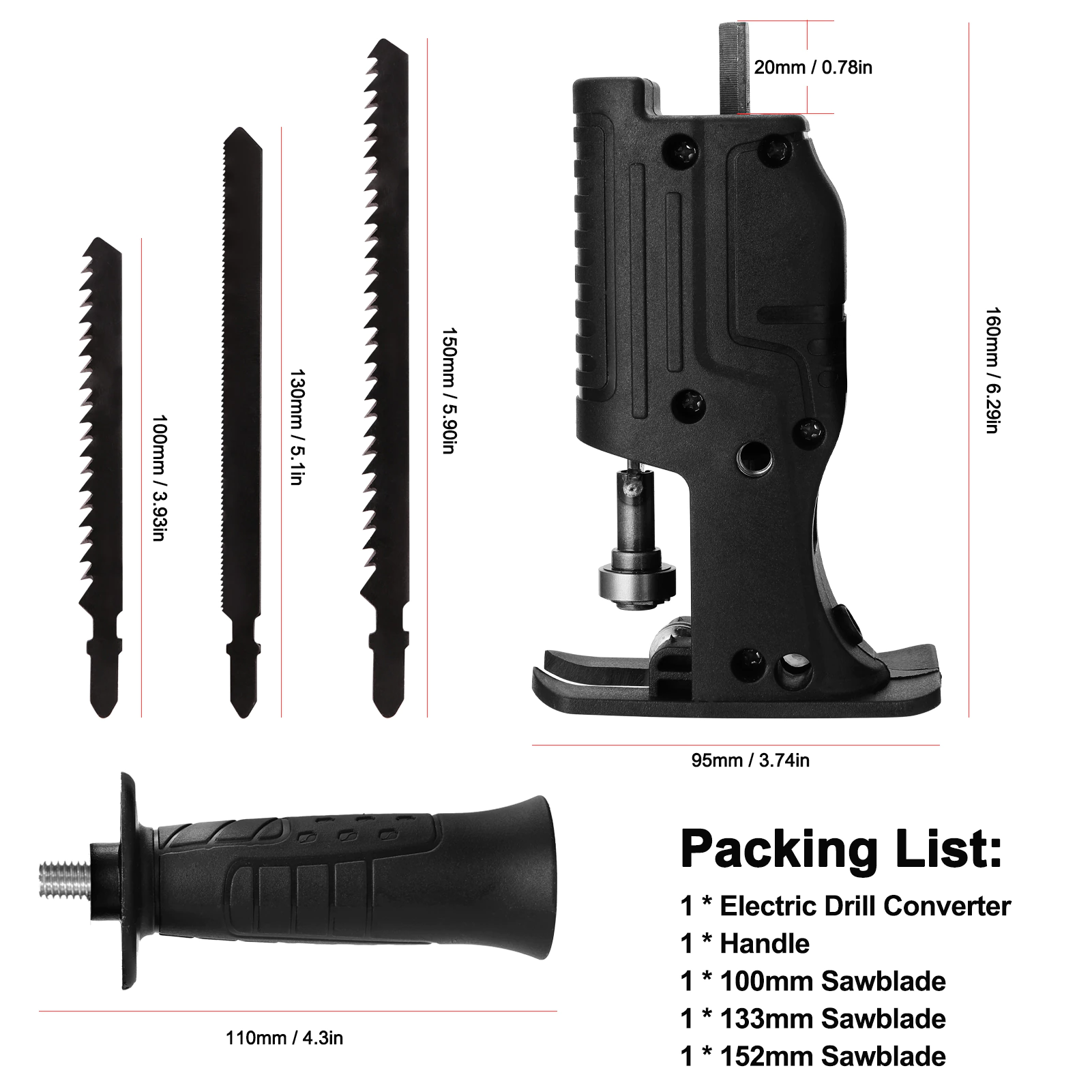 Electric Reciprocating Saw Portable : Wood Cutter Electric Drill Attachment - SKINMOZ MARKET