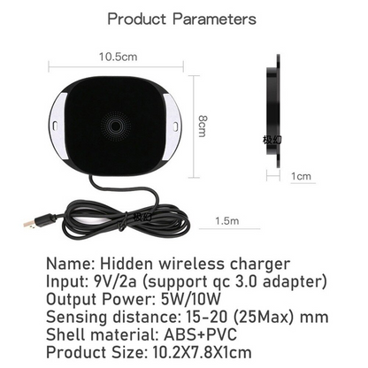 Invisible Wireless Charger USB and US Plug For Phone