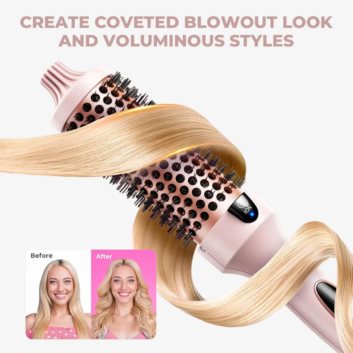 3-in-1 Pro Negative Ion Two PTC Heaters Thermal Brush