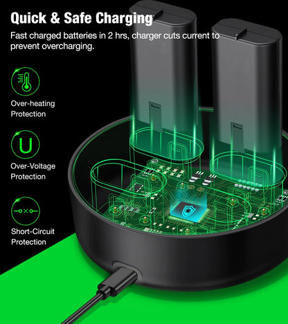 Xbox Wireless Controller Battery Rechargeable - 4x Batteries Xbox Series X/S/Xbox One S/X - SKINMOZ MARKET