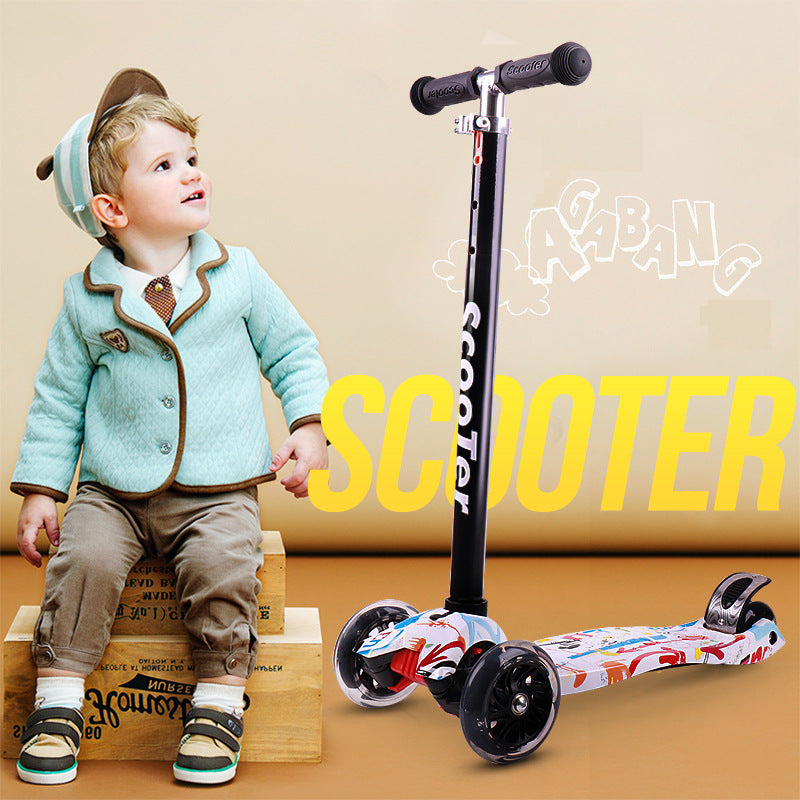 4-Wheel Kick Kids Scooter – Adjustable Height & Flashing Wheels