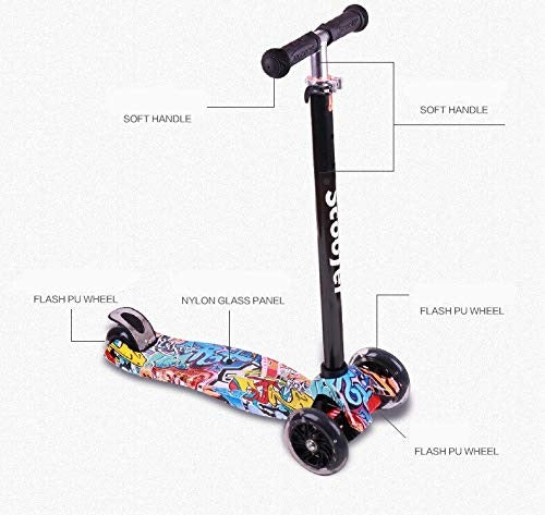 4-Wheel Kick Kids Scooter – Adjustable Height & Flashing Wheels