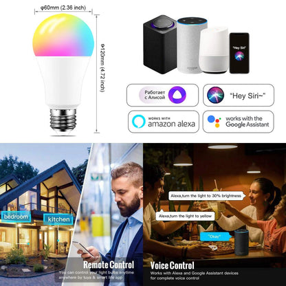 Smart LED Bulb : smart  Light Color Changing bulbs Wifi - SKINMOZ MARKET
