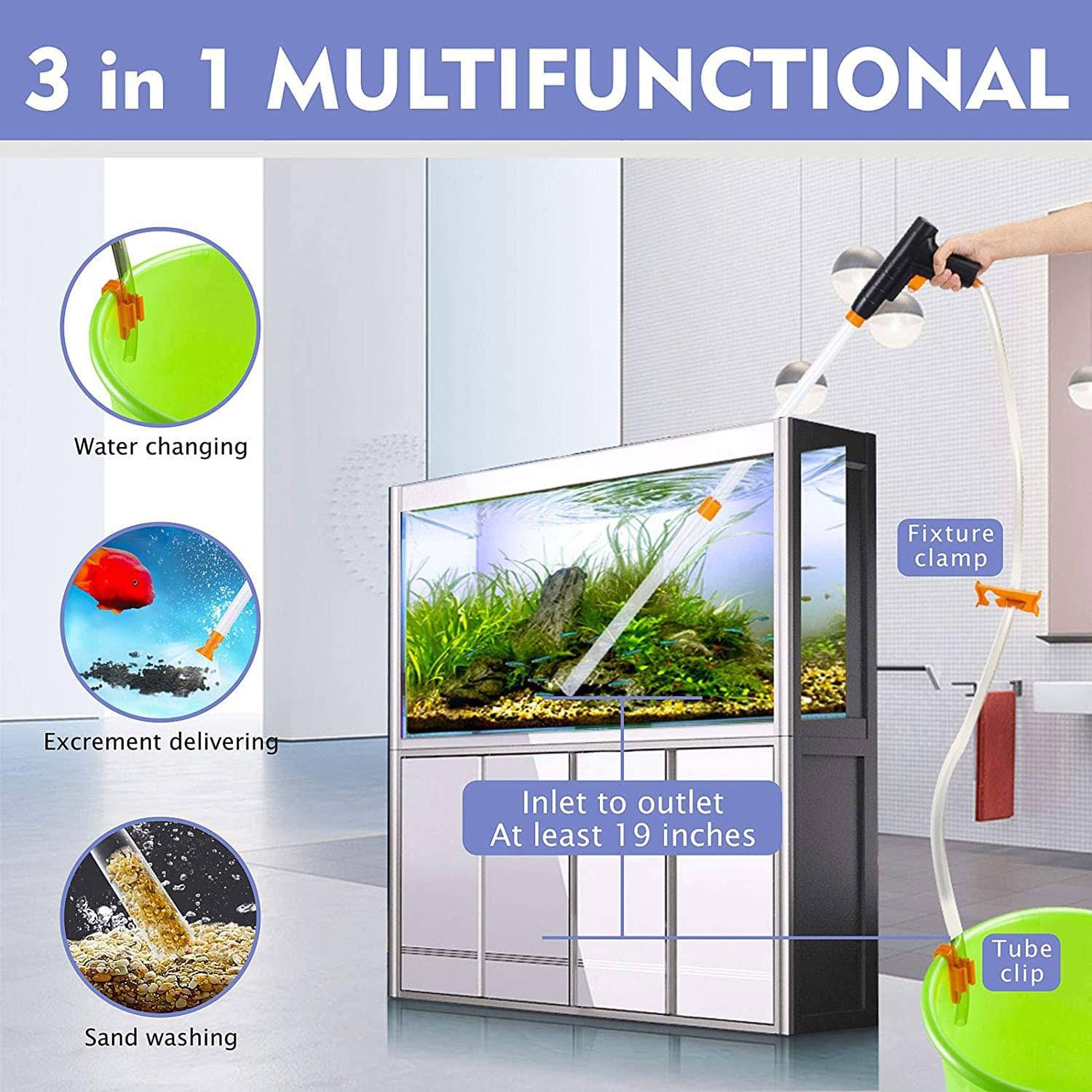 Aquarium Vacuum Gravel Cleaner : Fish Tank Pump Cleaner - SKINMOZ MARKET