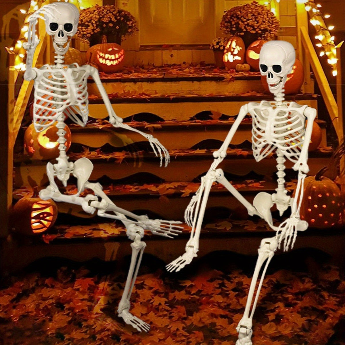 Giant XL 8 Ft Halloween Skeleton Decoration | Posable Outdoor