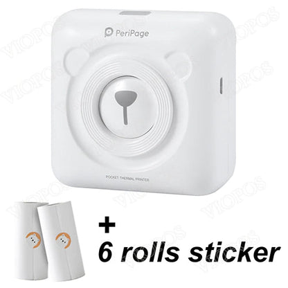 Mini Photo Printer: Instant Portable Wireless Printer + 6 Rolls