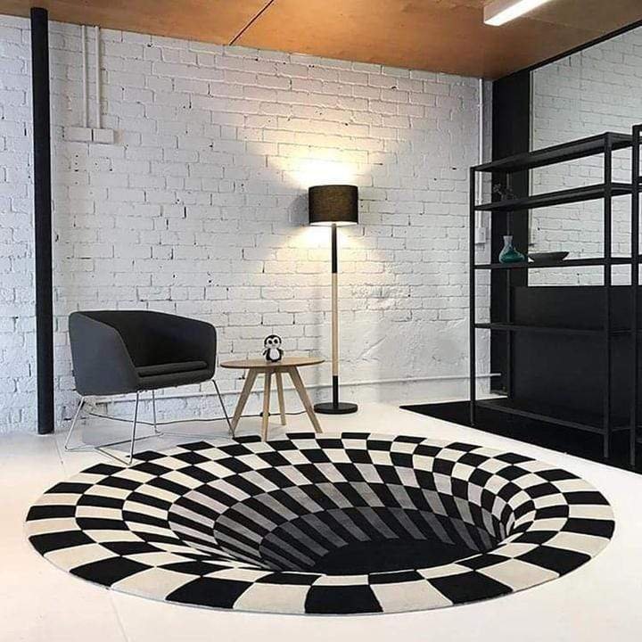 3D Round Vortex Illusion Rug - Black Hole Rug - SKINMOZ MARKET