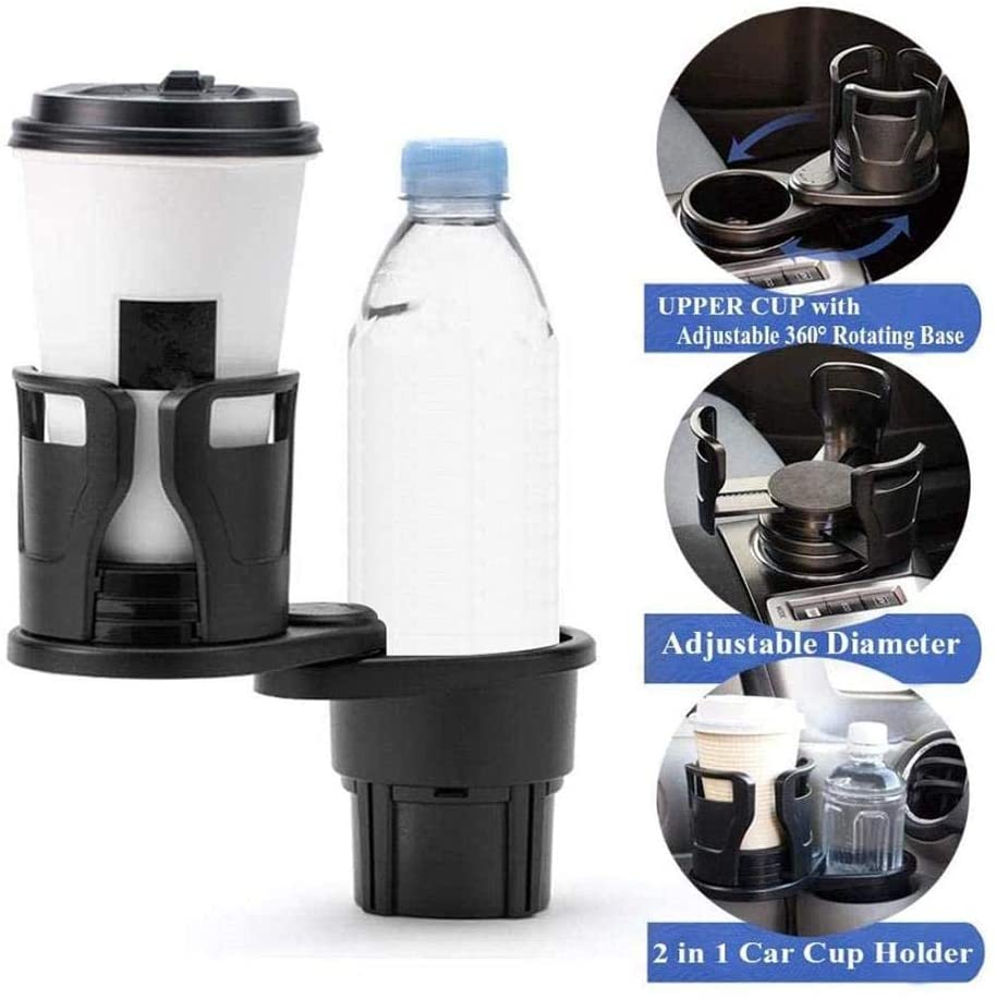 Car Dual Cup Holder - Multifunctional Car Cup Holder Expander Adapter 2 in 1 - SKINMOZ MARKET