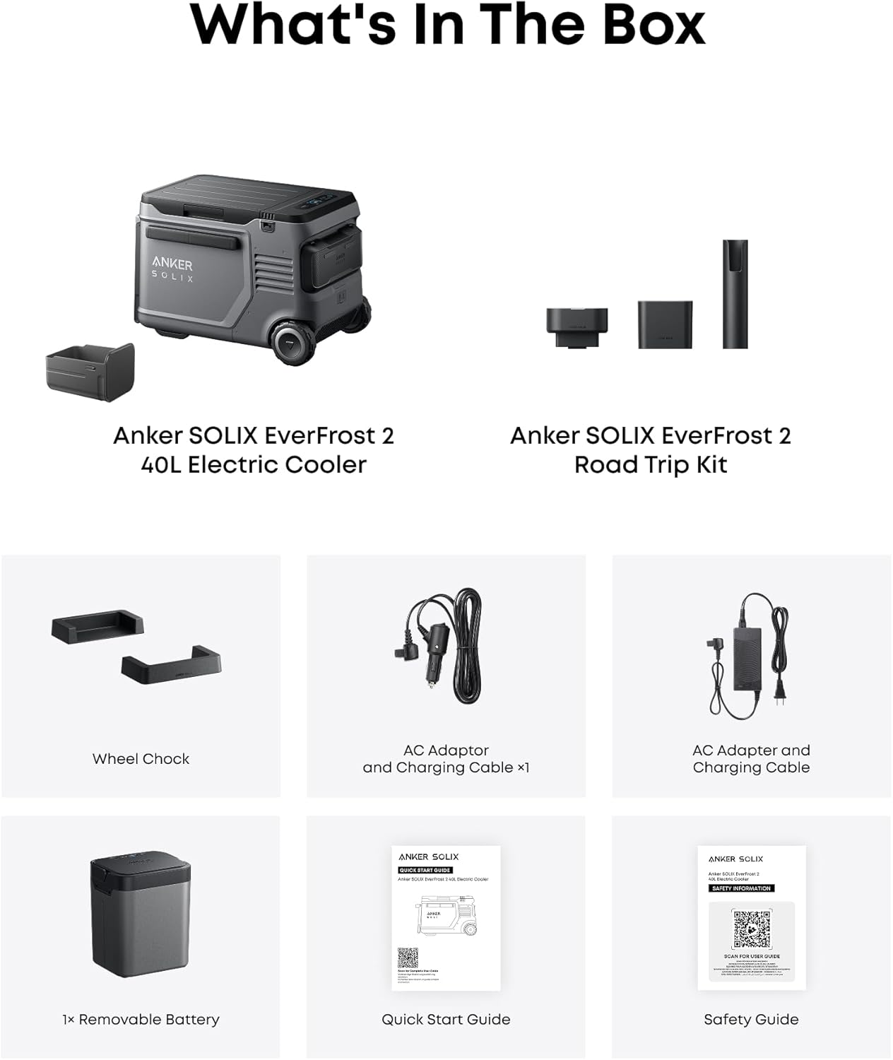 Anker SOLIX EverFrost 2 40L Cooler with Road Trip Kit 42 qt Car Refrigerator