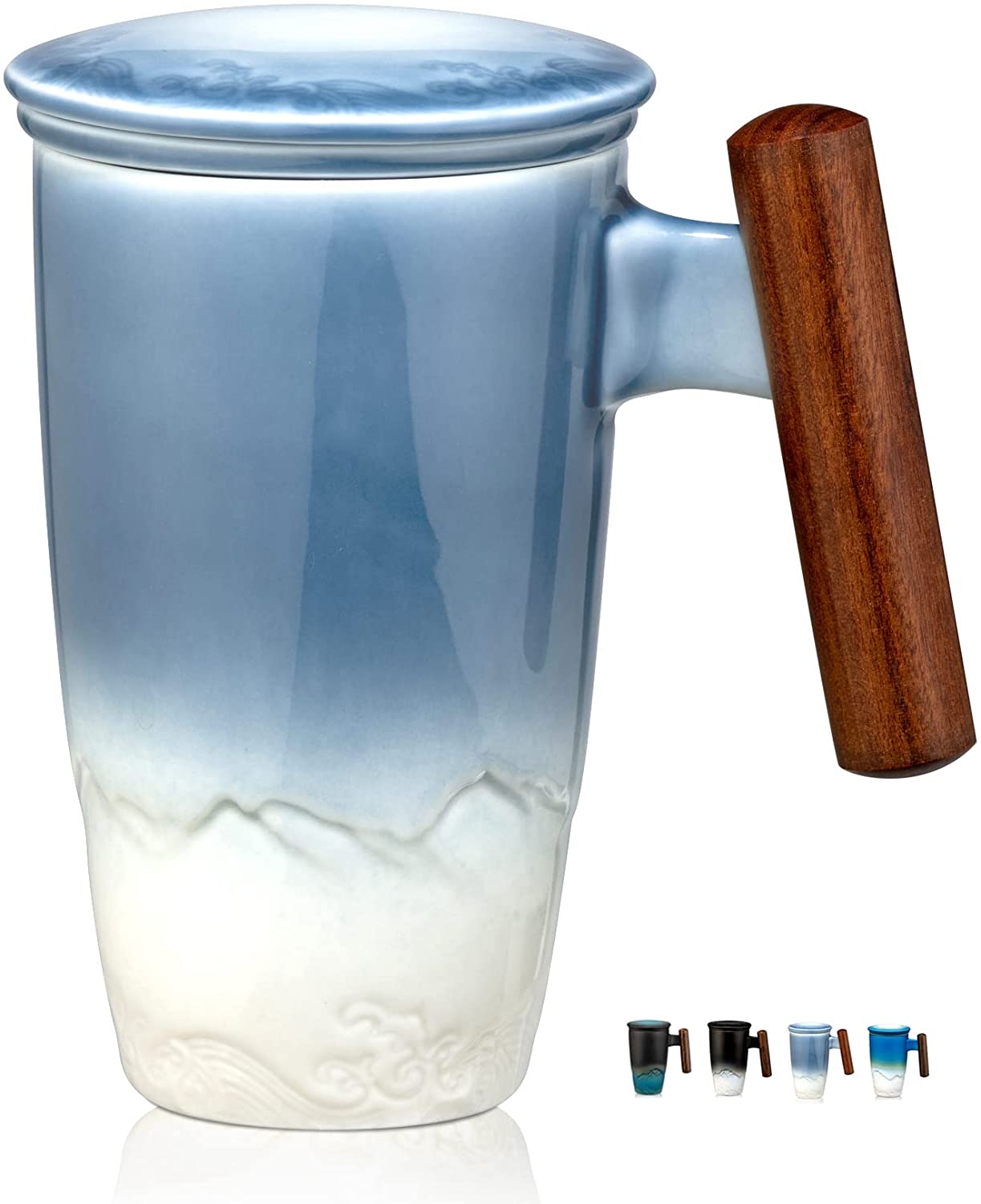 Ceramic Mug : Retro Tea Coffee Cup Creative Stoneware Cups 400ml - SKINMOZ MARKET