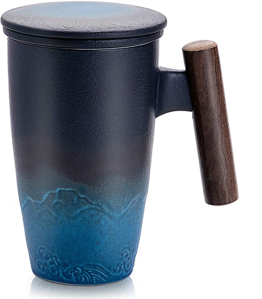 Ceramic Mug : Retro Tea Coffee Cup Creative Stoneware Cups 400ml - SKINMOZ MARKET
