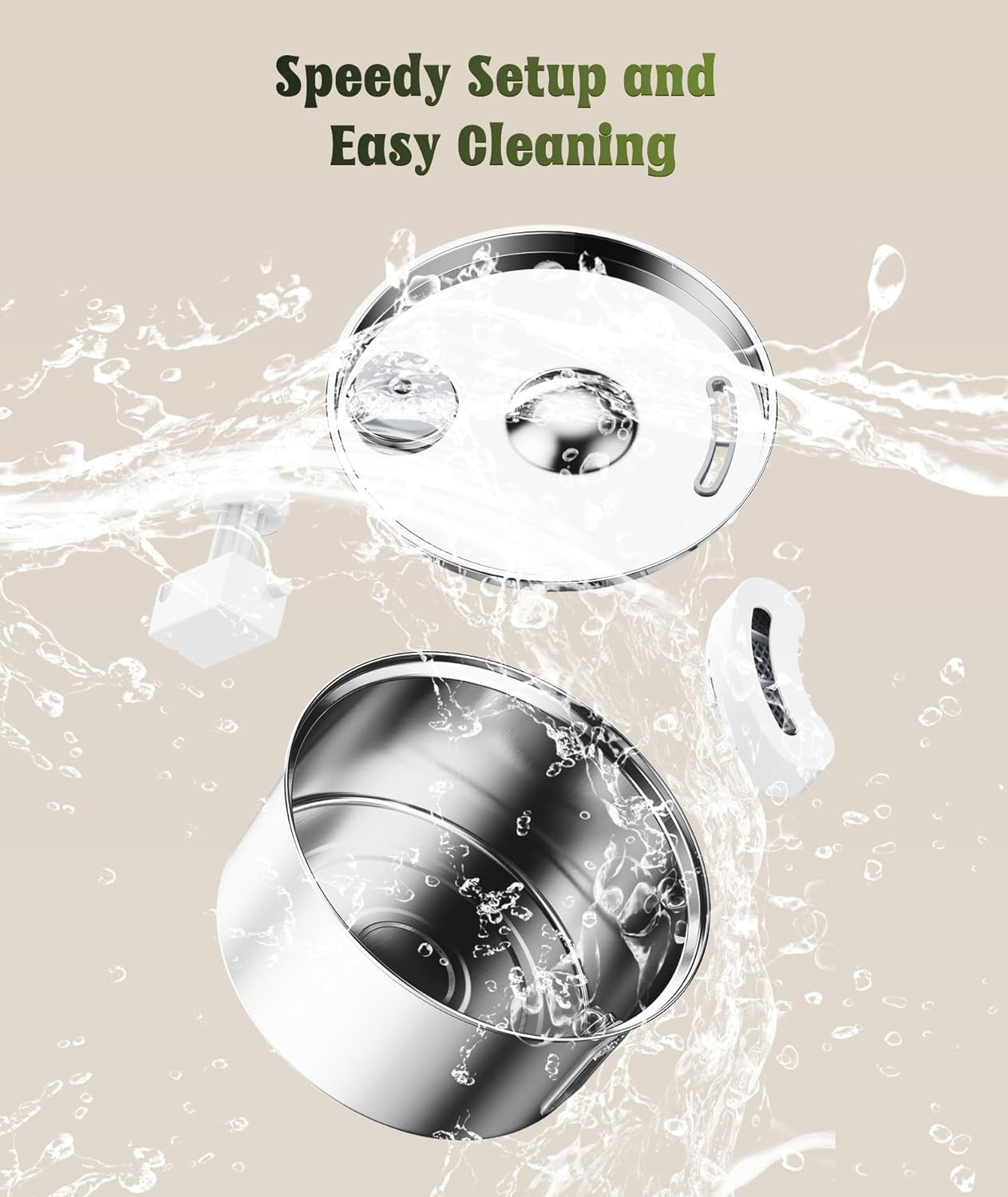 Stainless Steel Water Fountain for Cats & Small Dogs