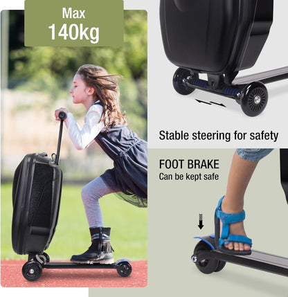 Scooter Suitcase - Rolling Luggage with Built-in Skateboard