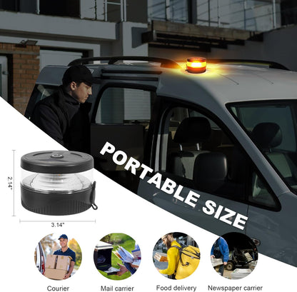 Mini Portable LED Beacon Light Magnetic Wireless USB-C Rechargeable Strobe Lights IP67 Waterproof