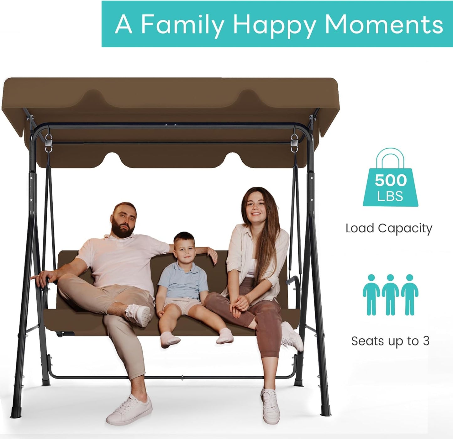 Outdoor Patio Swing Chair 3-Person