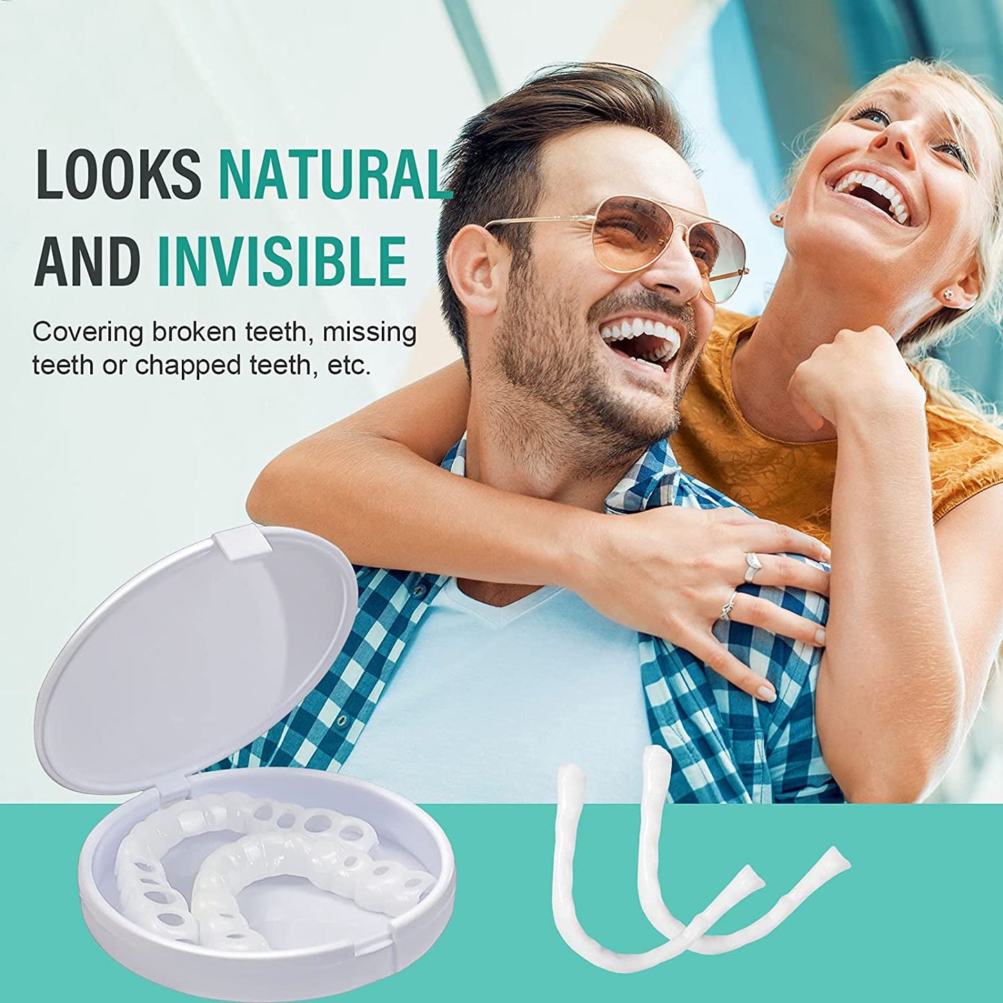 Smile Veneers Instant Snap-on Teeth Veneer - Upper & Lower Set