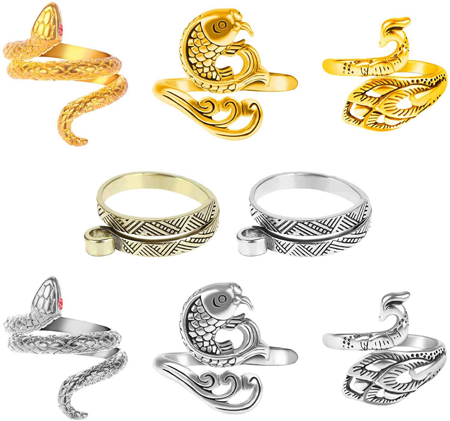 Adjustable Knitting Loop Crochet Loop Ring - Pack Of 8 Knitting Accessories - SKINMOZ MARKET