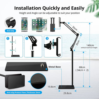 Ipad Stand : Tablet Holder For Ipad, Adjustable Floor Stand for Smartphone, Tablet - SKINMOZ MARKET