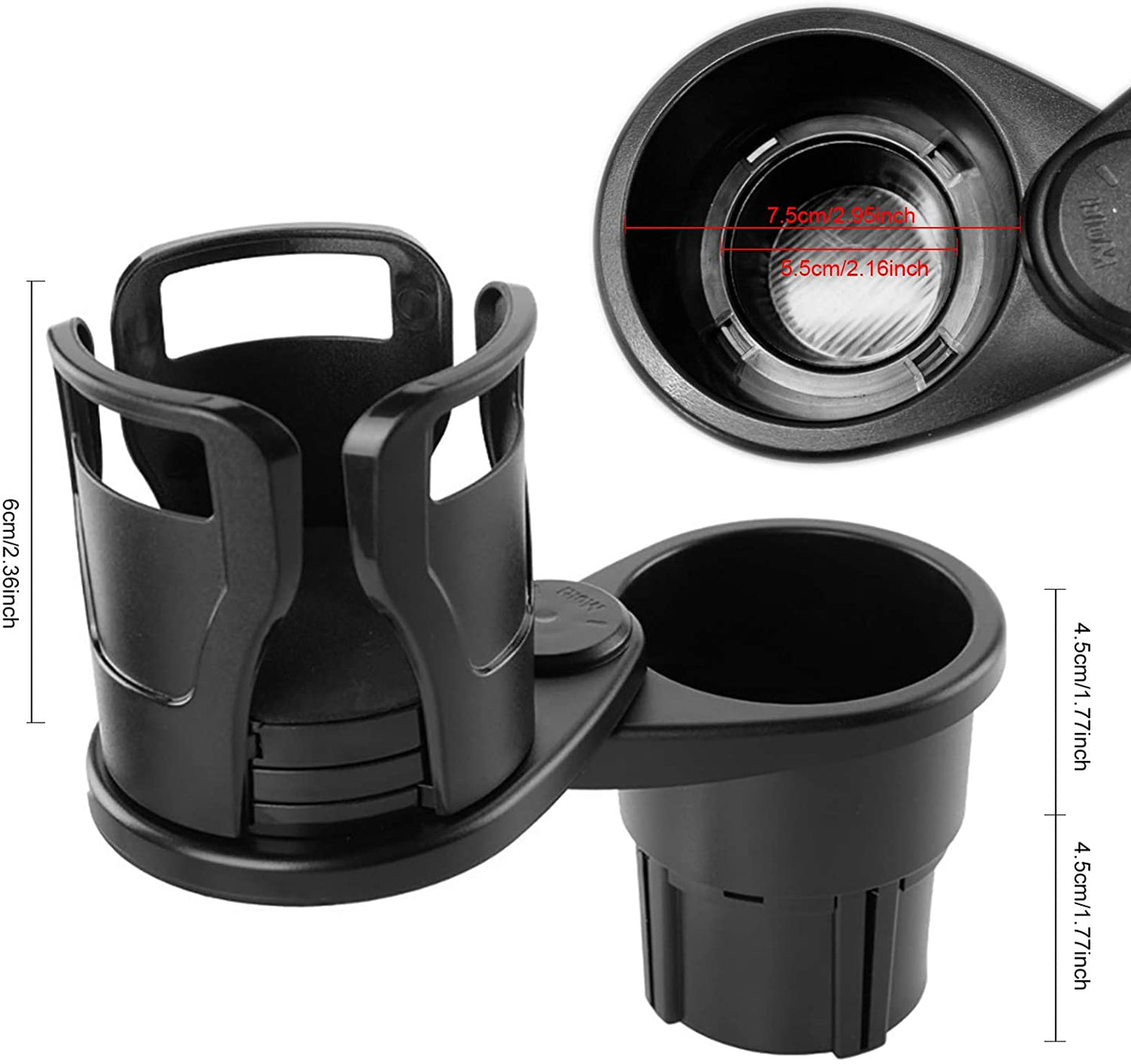Car Dual Cup Holder - Multifunctional Car Cup Holder Expander Adapter 2 in 1 - SKINMOZ MARKET