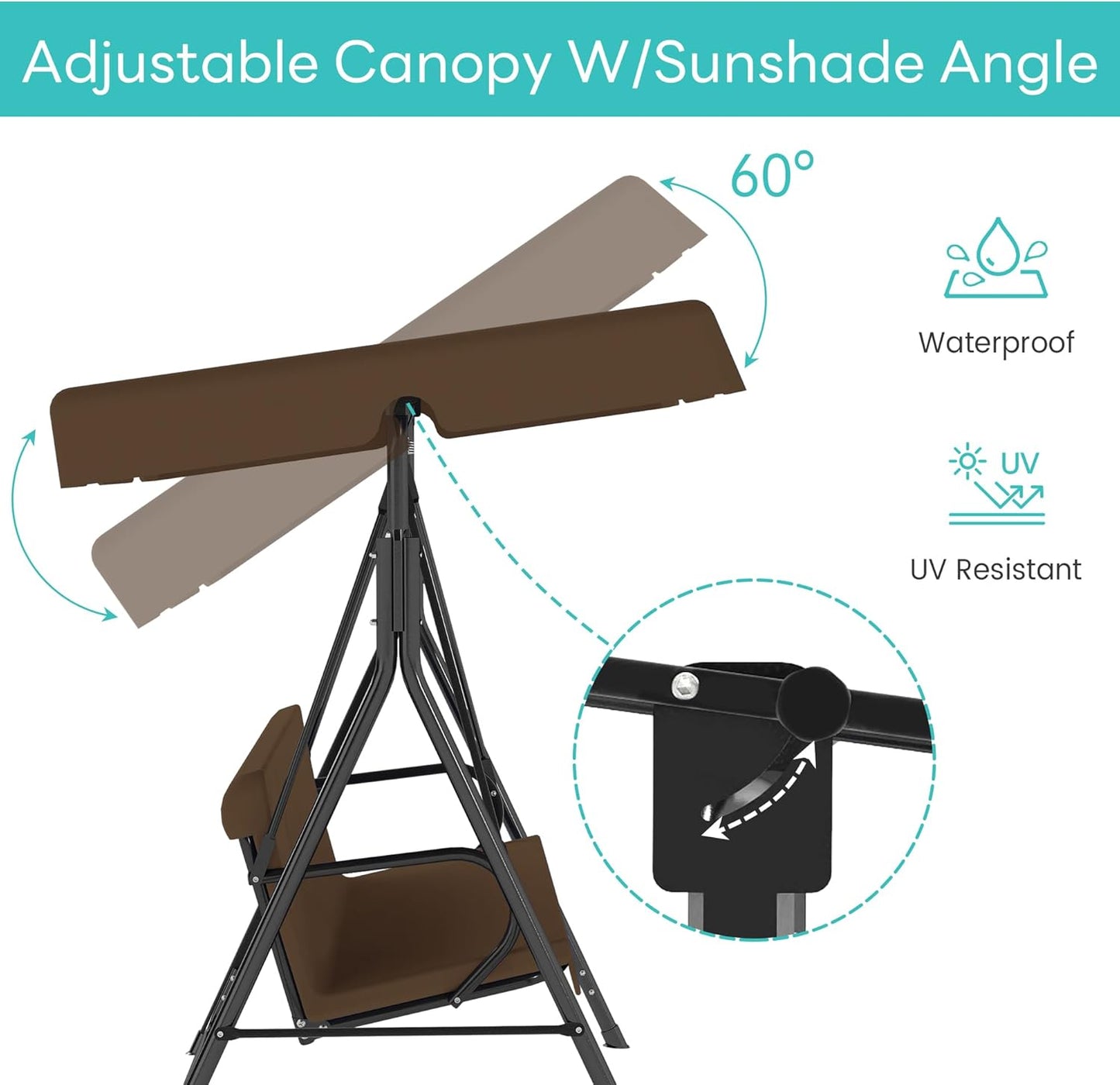Outdoor Patio Swing Chair 3-Person