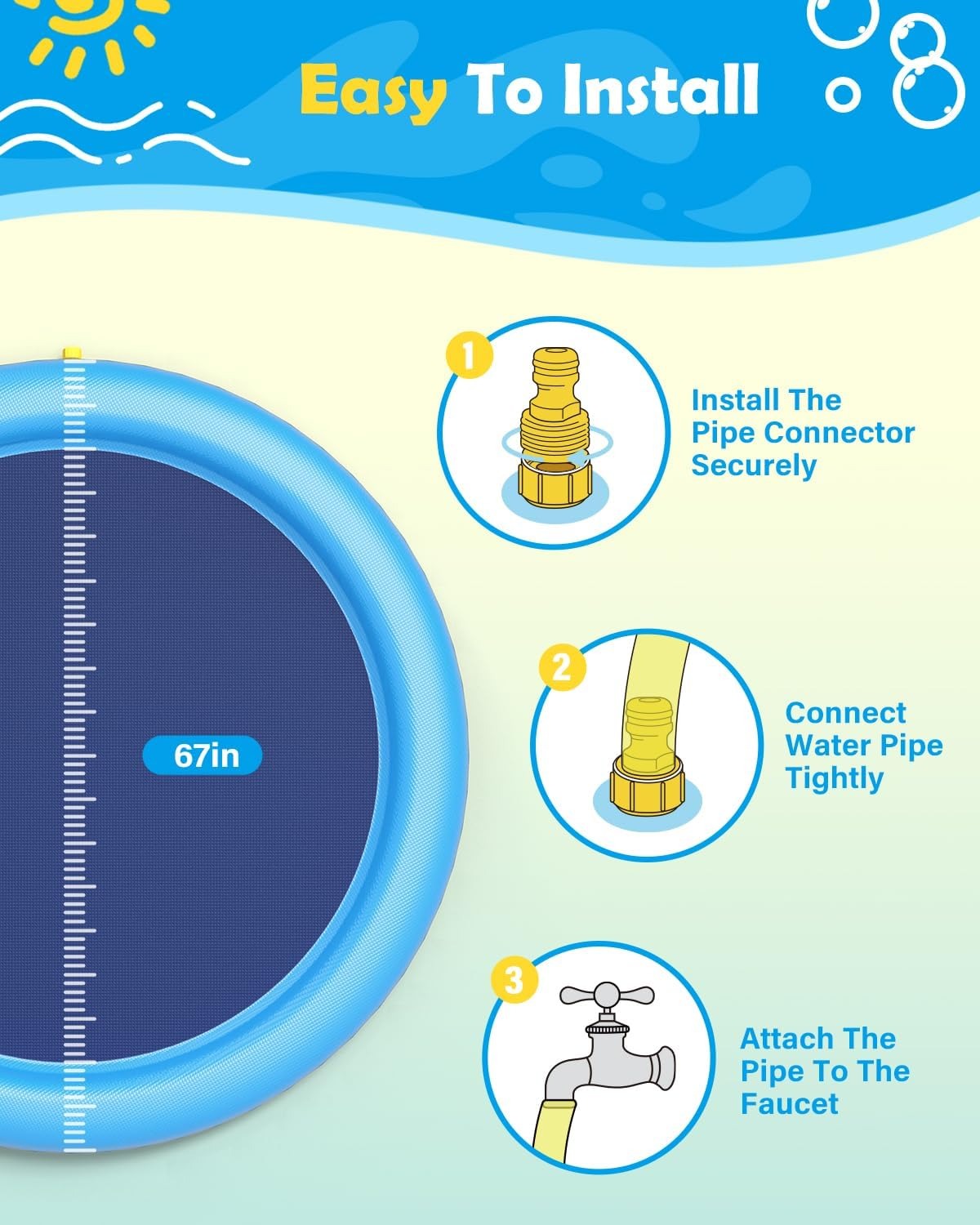 Anti-Slip Dog Pool - Dog Sprinkler and Fountain Toy for Summer
