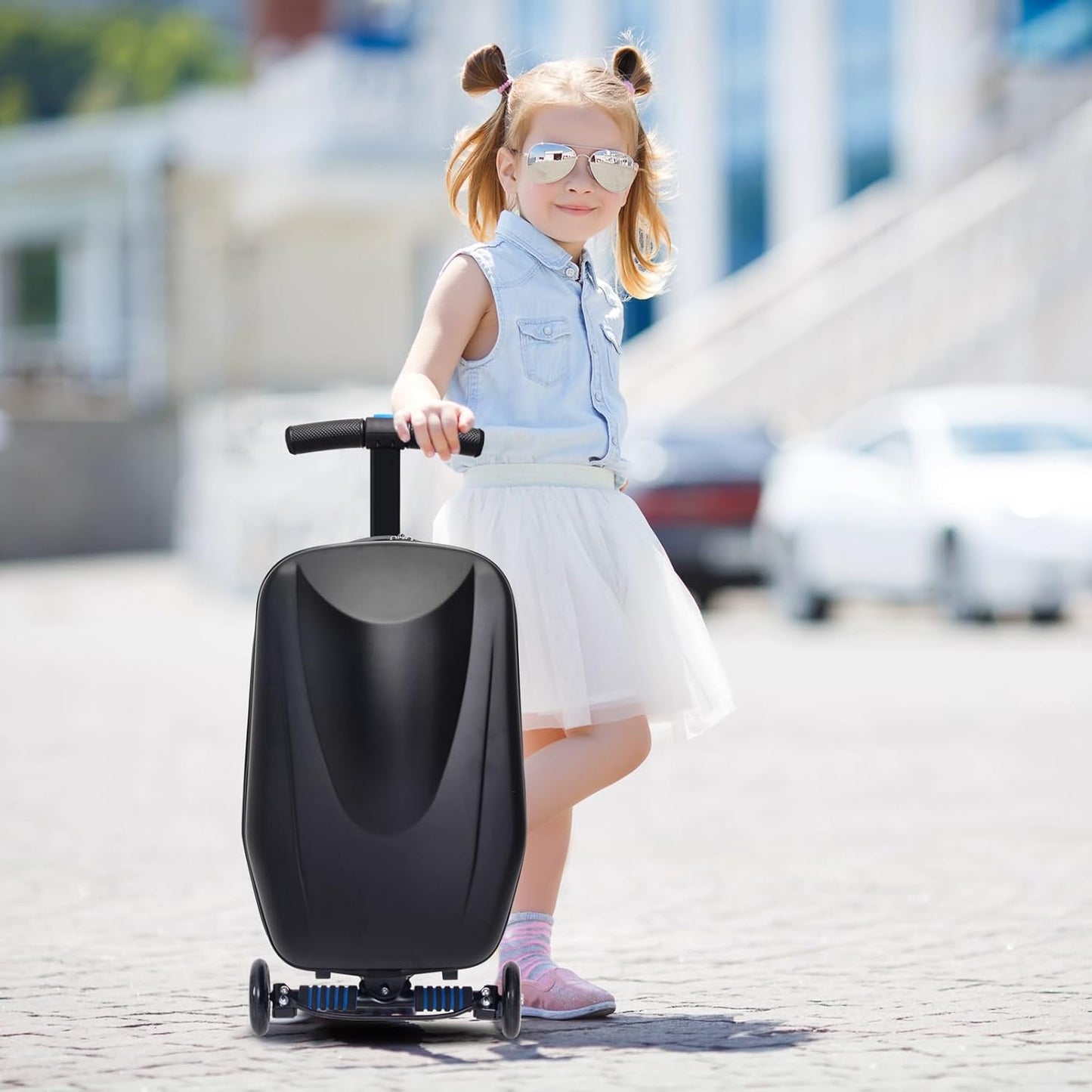 Scooter Suitcase - Rolling Luggage with Built-in Skateboard