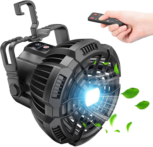 Portable Camping Lantern Fan with LED For Tent 7800mAh Rechargeable Ceiling With USB - SKINMOZ MARKET
