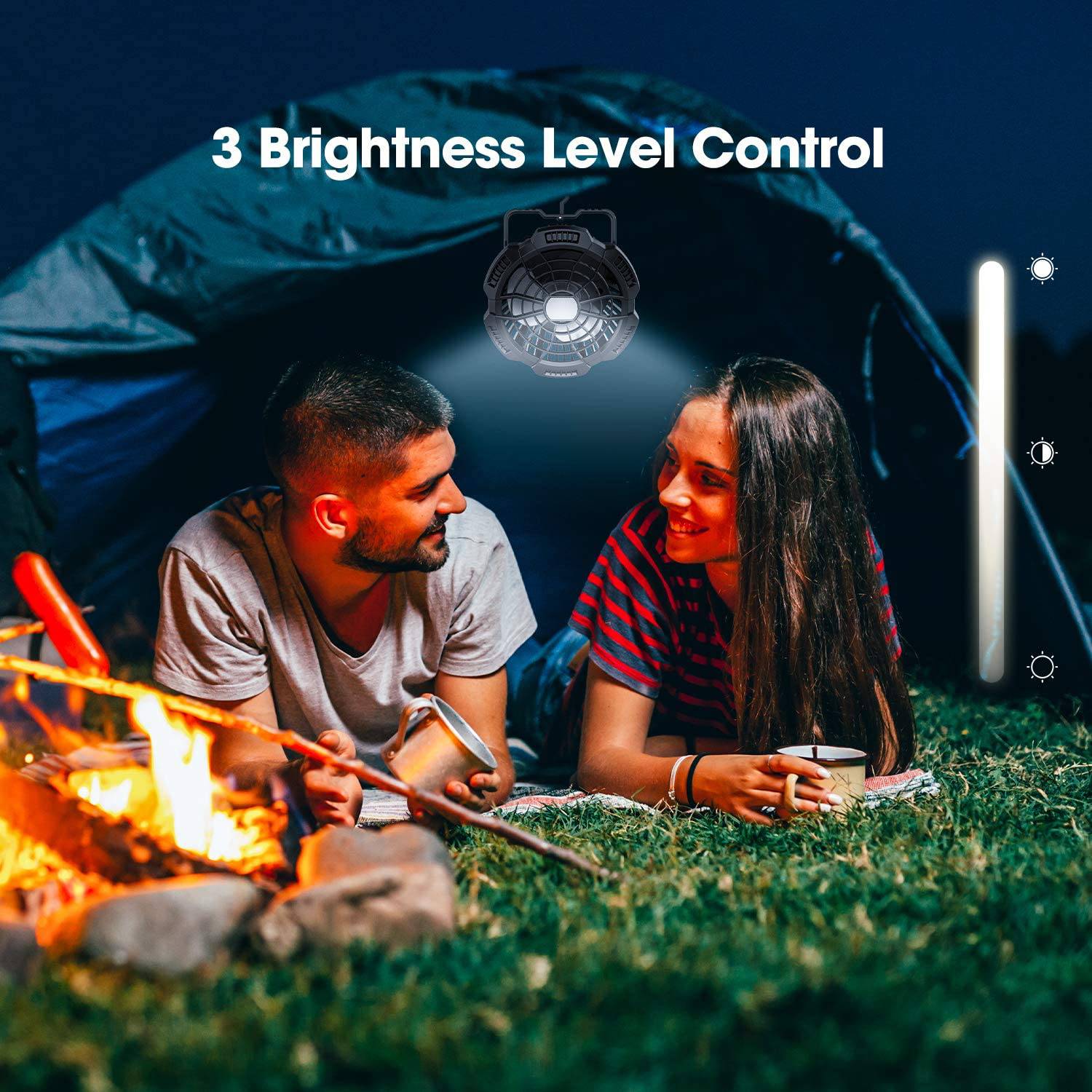 Portable Camping Lantern Fan with LED For Tent 7800mAh Rechargeable Ceiling With USB - SKINMOZ MARKET