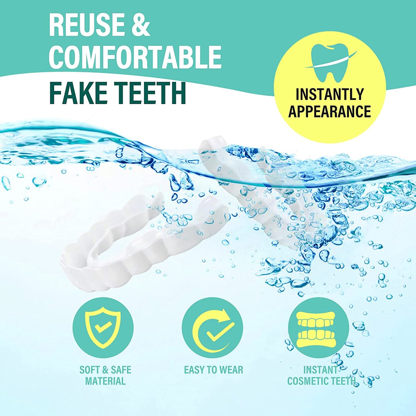 Smile Veneers Instant Snap-on Teeth Veneer - Upper & Lower Set