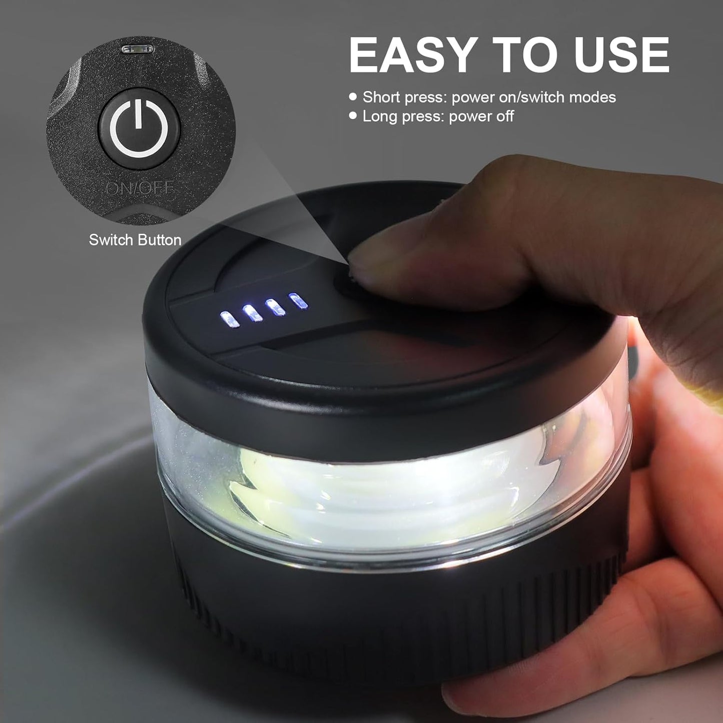 Mini Portable LED Beacon Light Magnetic Wireless USB-C Rechargeable Strobe Lights IP67 Waterproof
