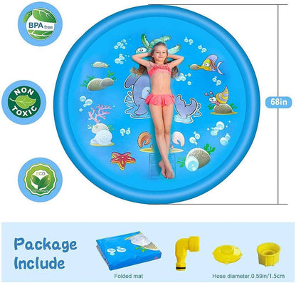 Sprinkler For Kids And Baby Outdoor Splash Pad Inflatable Toy For Summer 68'' - SKINMOZ MARKET