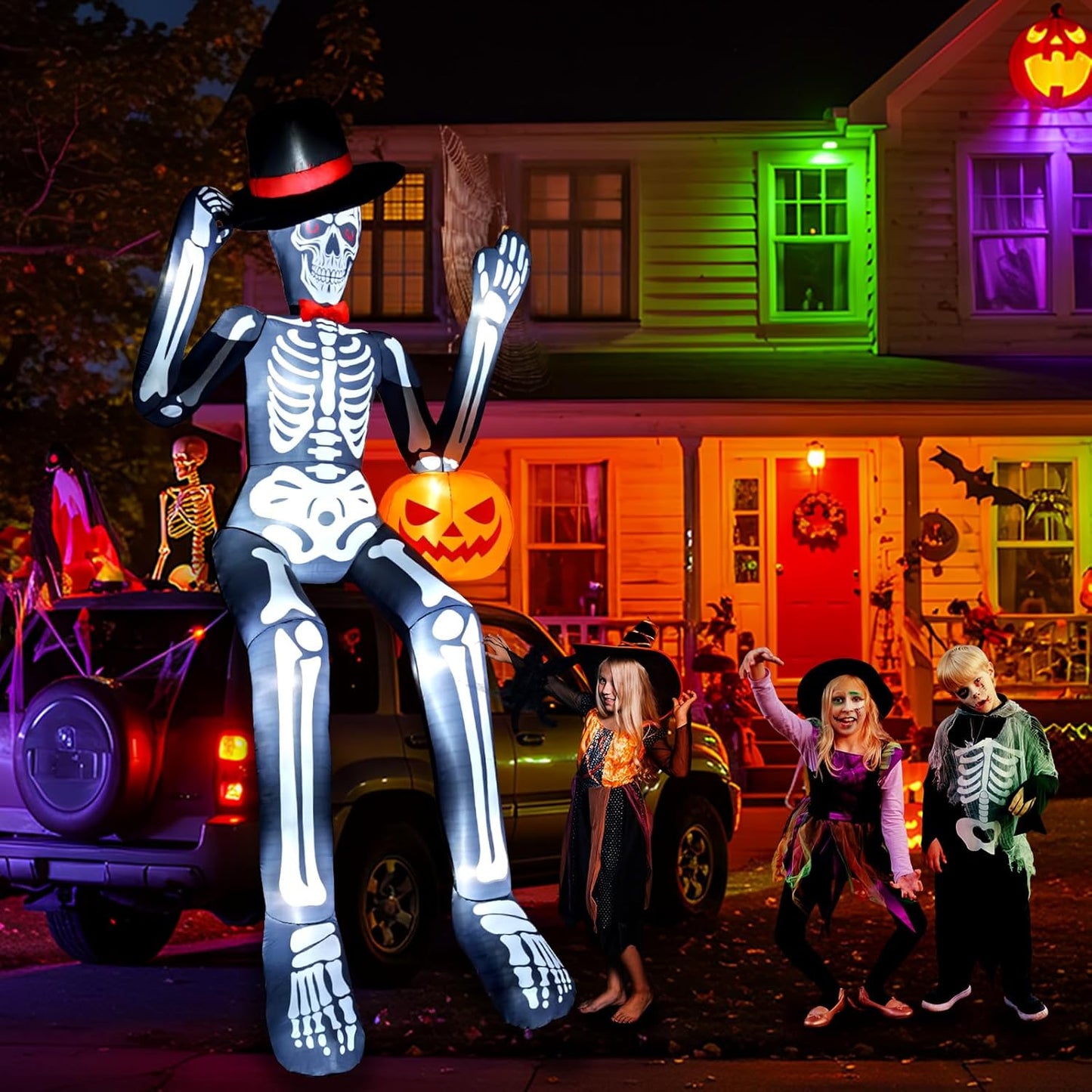 Giant XL 12 Ft Halloween Skeleton Decoration