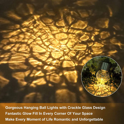 Solar Outdoor Hanging Lights - 12Pcs Solar Powered Glass Ball Lights Waterproof For Tree - SKINMOZ MARKET