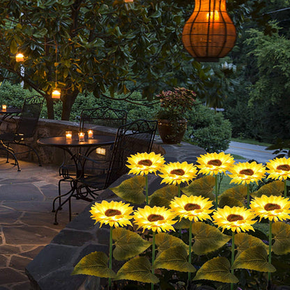 Solar Flower Stake Lights : 2-Pack Garden Outdoor Sunflower Solar Lighted LED - SKINMOZ MARKET