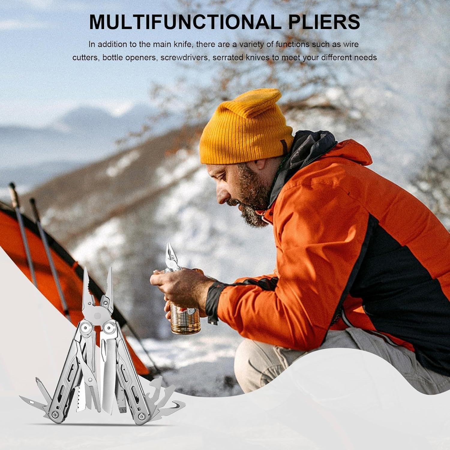 16-in-1 Multi-Tool Pliers – Compact Folding Tool for Camping DIY & Repairs