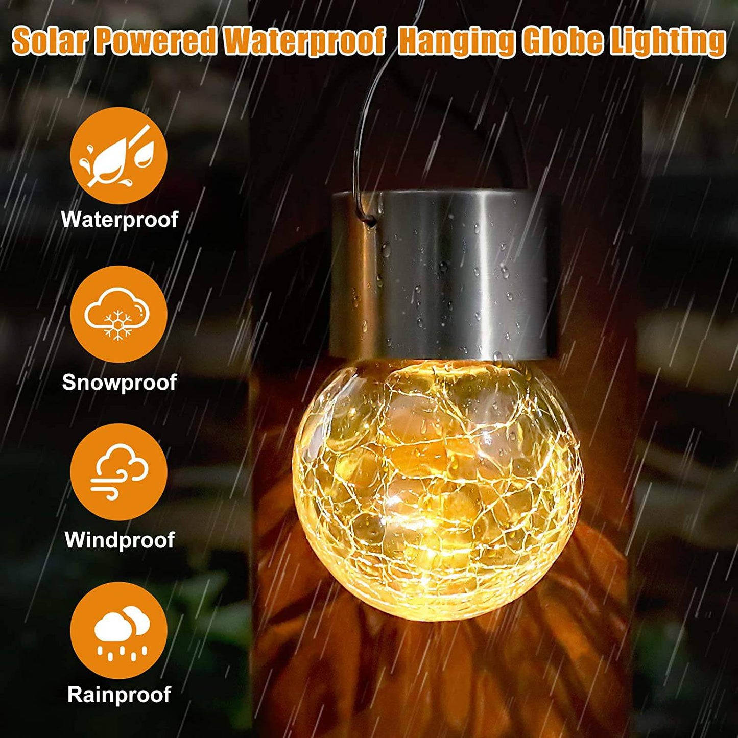Solar Outdoor Hanging Lights - 12Pcs Solar Powered Glass Ball Lights Waterproof For Tree - SKINMOZ MARKET