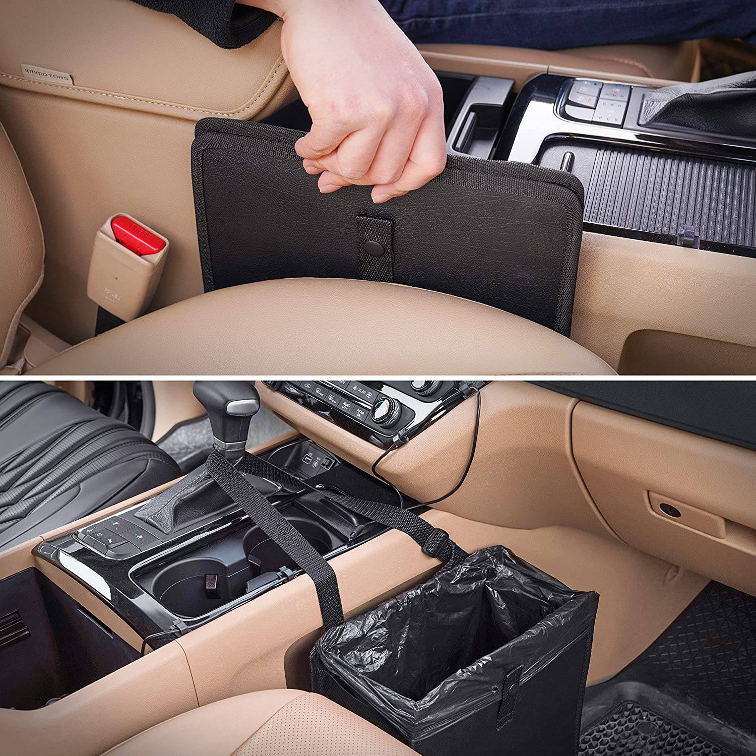 Car Trash Can : Foldable Car Garbage Bag Patented Car Bin Waste Basket Comfortable - SKINMOZ MARKET