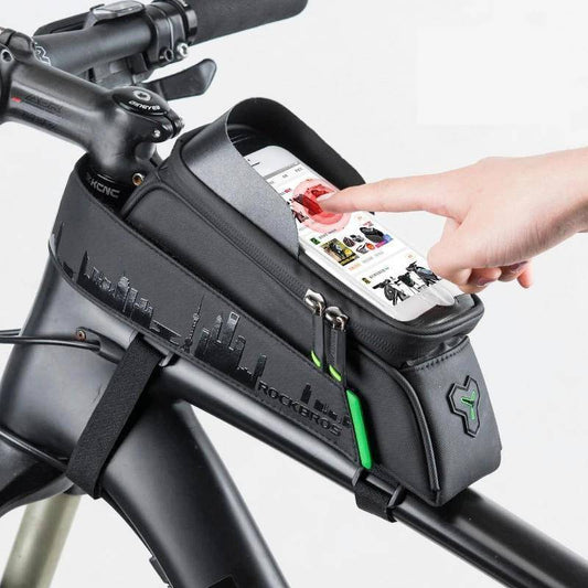 Bike Bag - Rockbros Waterproof Bicycle Bag With Phone Holder 6.5 Inches - SKINMOZ MARKET