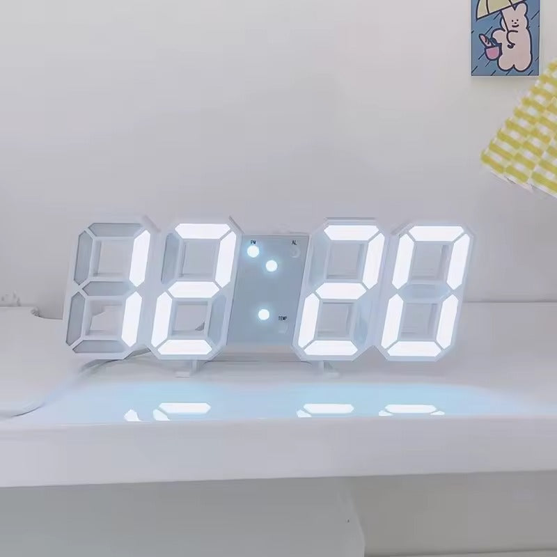 3D LED Digital Clock – Time Date & Temp Display for Home or Office
