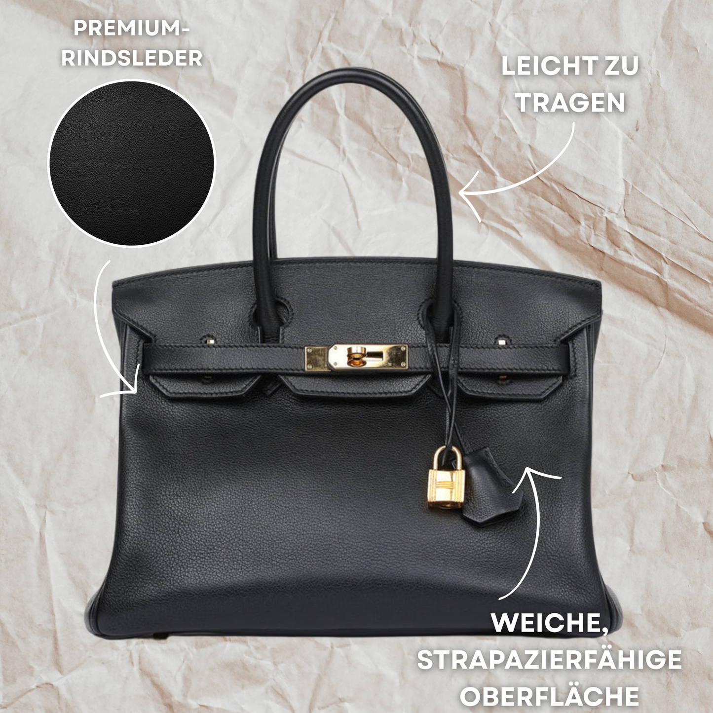 Elegant Cowhide Leather Shoulder Bag with Zipped Storage – Premium Durable Handbag for Daily Use